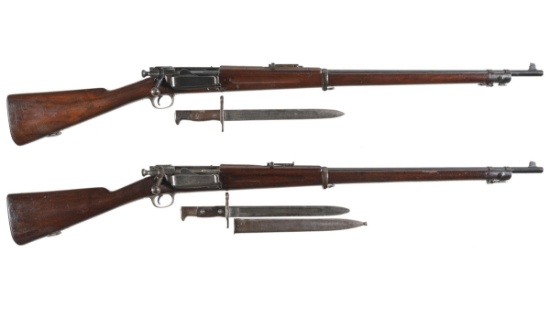 Two U.S. Springfield Armory Krag-Jorgensen Bolt Action Rifles