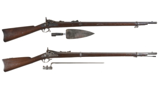 Two U.S. Springfield Breech Loading Rifles with Bayonets