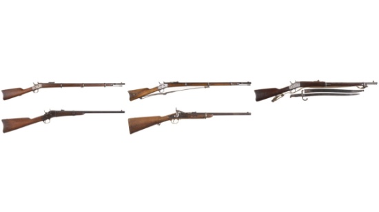 Five Single Shot Breech Loading Long Guns