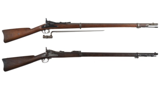 Two U.S. Springfield Trapdoor Rifles with Bayonets