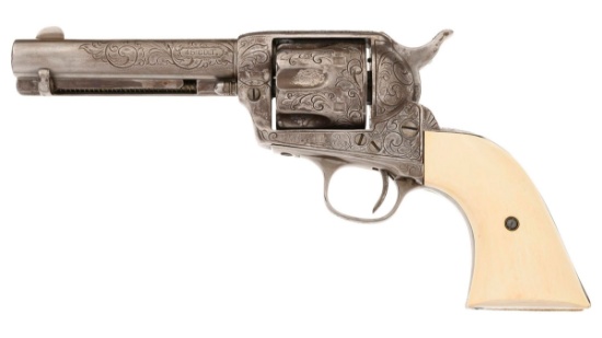 Engraved Antique Colt Single Action Army Revolver