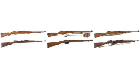 Six European Military Pattern Bolt Action Rifles