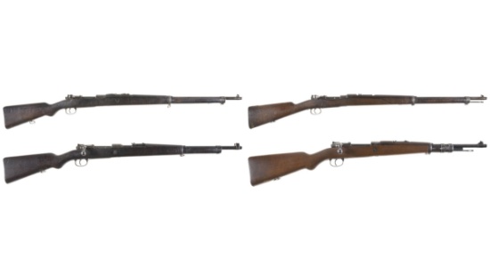 Four Mauser Pattern Military Bolt Action Rifles