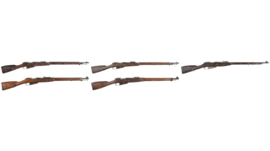 Five Finnish Military Mosin-Nagant Bolt Action Rifles