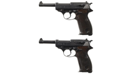 Two World War II German Walther P.38 Semi-Automatic Pistols
