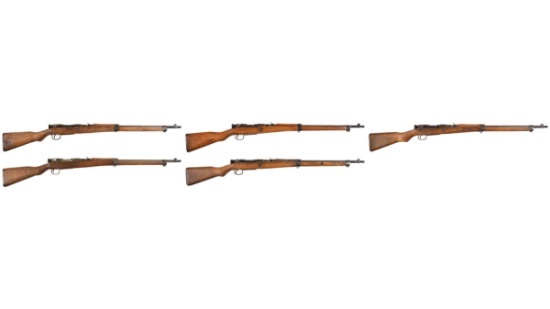 Five Japanese Military Type 99 "Last Ditch" Bolt Action Rifles