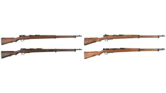 Four Japanese Military Bolt Action Training Rifles