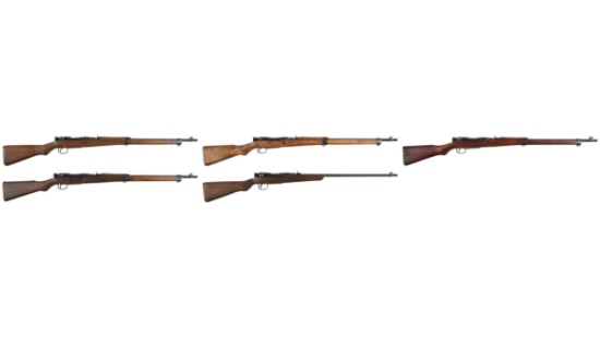 Five Japanese Military Type 99 Bolt Action Rifles