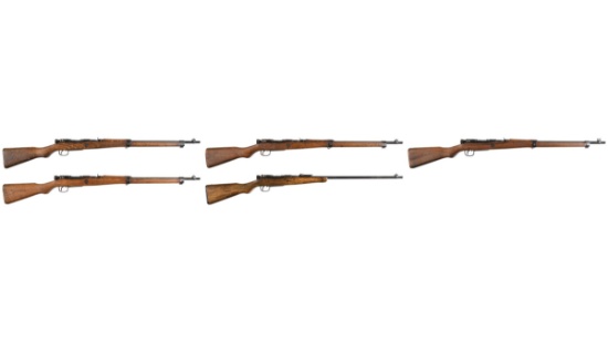 Five Japanese Military Type 99 Bolt Action Rifles