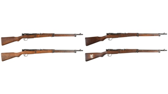Four Japanese Military Type 99 "Last Ditch" Bolt Action Rifles
