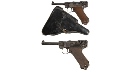 Two Erfurt P.08 Luger Semi-Automatic Pistols