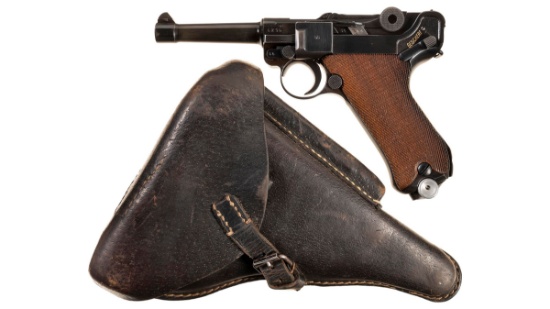 Mauser Banner "1942" Date Police Luger Pistol with Holster