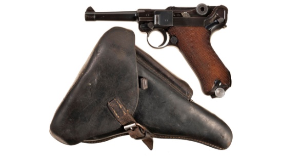 Mauser "S/42" Code "1938" Date P.08 Luger Pistol with Holster