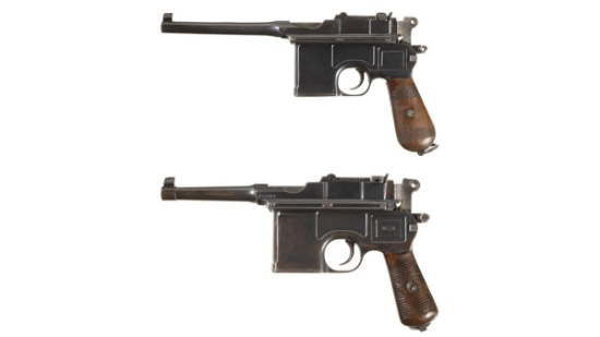 Two Mauser Model 1896 Broomhandle Semi-Automatic Pistols