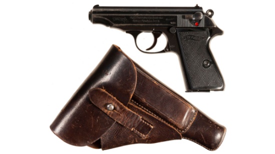 German Military Walther PP Semi-Automatic Pistol with Holster