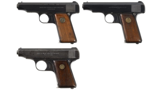 Collector's Lot of Three German Deutsche Werke Ortgies Pistols
