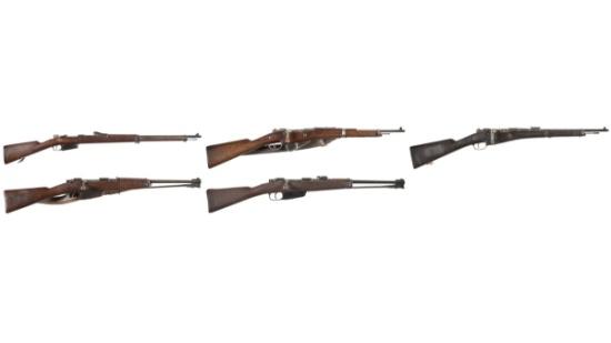 Five European Military Pattern Bolt Action Longarms