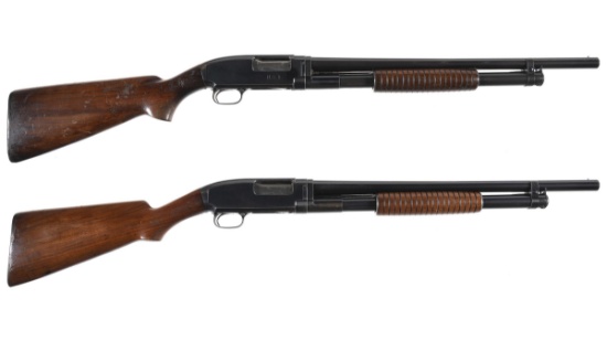Two Winchester Model 12 Riot Shotguns