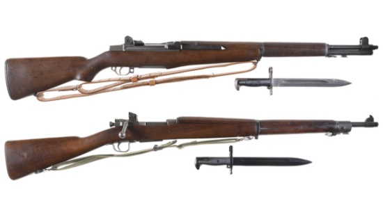 Two American Rifles with Bayonets