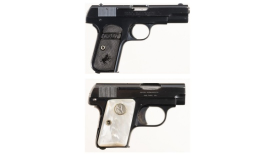 Two Early Colt Semi-Automatic Pistols with Boxes