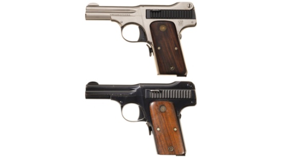 Two Smith & Wesson .35 Automatic Semi-Automatic Pistols