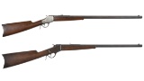 Two Winchester Falling Block Single Shot Rifles