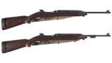 Two U.S. M1 Carbine Semi-Automatic Carbines