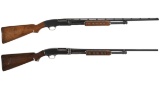 Two Winchester Model 42 Slide Action Shotguns