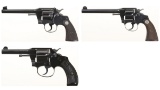 Three Colt Double Action Revolvers