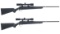 Two Ruger American Bolt Action Rifles with Scopes