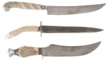 Group of Three Fixed Blade Knives