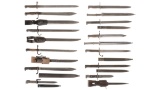 Group of Twelve Assorted Military Bayonets