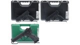 Three Semi-Automatic Pistols with Cases