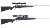 Two Ruger American Bolt Action Rifles with Scopes