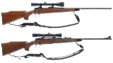 Two Remington Model 700 Bolt Action Rifles with Scopes