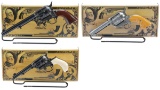 Three Uberti Single Action Revolvers with Boxes