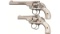 Two American Double Action Hammerless Revolvers with Pearl Grips