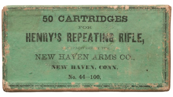 Fifty Count Box of New Haven Arms Co. .44-100 Ammunition