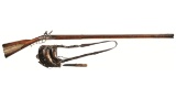 Peter Resor Flintlock American Long Rifle, Hunting Pouch & Horns