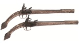 Ornate Pair of Albanian Style Miquelet Pistols