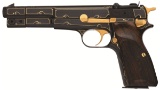 Gold Inlaid Belgian Browning High Power GB Competition Pistol