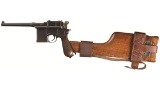 Mauser Model 1896 Commercial 9mm Export Broomhandle Pistol