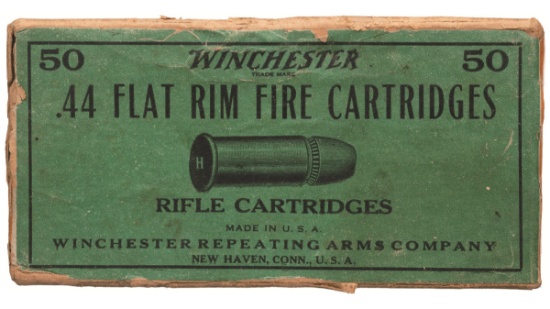 Antique Winchester 50 Count Box of .44 Flat Cartridge