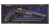 Cased Flobert Type Parlor Pistol Marked for Caron of Paris