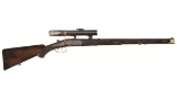 Engraved J. Tomischka Single Shot Hammer Rifle with Scope