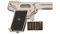 Kolibri Semi-Automatic Nickel Finish Pistol with Case