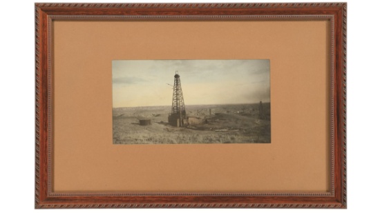 Framed Colorized Oil Field Print by Huffman