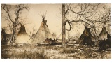 Sioux Chief Spotted Eagle's Village Print by L.A. Huffman