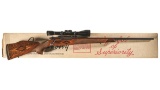 Scoped German Weatherby Custom Mark V Bolt Action Rifle with Box