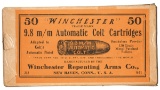 50 Count Box of Winchester 9.8mm Automatic Colt Cartridges
